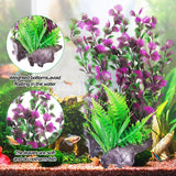Aquarium Plastic Plants Aquarium Decor Artificial Fish Tank Plants Lifelike Tall Fish Tank Decorations Aquarium Plant Suitable for Saltwater and Freshwater 15.7In 2Pcs