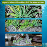 Bonsai Tree Fish Tank Decor, Artificial Plastic Tree Aquarium Decorations - 8” Height Fish Hideout Accessories for Betta Goldfish & Small Fish Shrimp