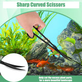 Aquarium Aquascape Tools Kit, 4 in 1 Anti-Rust Aquatic Plant Aquascaping Tool Stainless Steel Black Tweezers Scissors Spatula for Aquarium Tank Clean Fish Tank Aquascape Tools Sets (Black) Homedecor