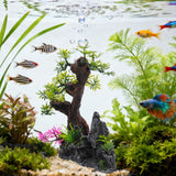 Bonsai Tree Fish Tank Decor, Artificial Plastic Tree Aquarium Decorations - 8” Height Fish Hideout Accessories for Betta Goldfish & Small Fish Shrimp