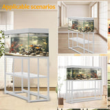 55-75 Gallon Fish Tank Stand with Storage Shelf, 48.5 X14.9 X 29.2 Inch Aquarium Stand, Turtle Tank, Reptile Terrariums and Breeder Tank Stand,980Lbs Capacity, White