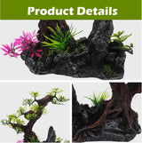 Bonsai Tree Fish Tank Decor, Artificial Plastic Tree Aquarium Decorations - 8” Height Fish Hideout Accessories for Betta Goldfish & Small Fish Shrimp