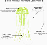 2 PCS Jellyfish Fish Tank Decorations, Simulation Jellyfish Plant Ornament, Fish Tank Jellyfish Glow Decorations, Fish Tank Decorations Suitable for Various Fish Tank/Aquarium (S, Yellow)