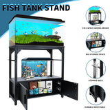 Aquarium Stand 20-29 Gallon, 29 Gallon Fish Tank Stand with Aquarium Tools Organizer, 3 Tier Breeder Tank Stand with Storage Cabinet, Heavy Duty Metal Frame for 20 - 29 Gallon Long Aquarium (20-29 Gallon Fish Tank Stand)