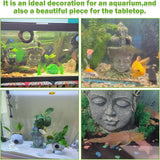 Buddha Head Statue Aquarium Decorations Resin Fish Hideout Betta Cave for Large Fish Tank Ornaments Betta Sleep Rest Hide Play Breed(Large Size)
