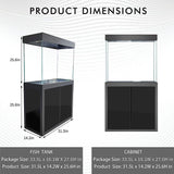 Aqua Dream 50 Gallon Tempered Glass Aquarium Black Fish Tank