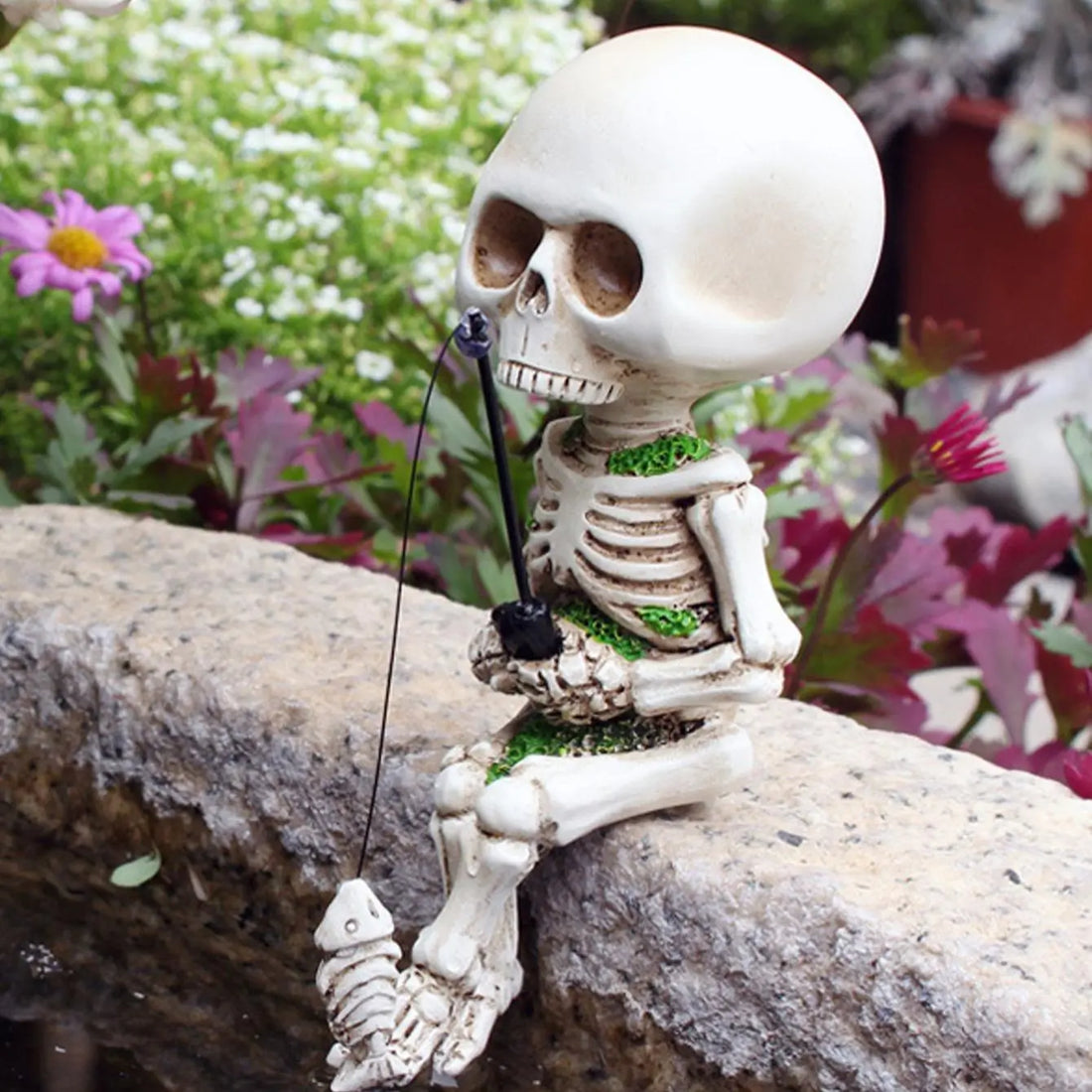 Creative Skeleton Design Fishing Ornament, 1 Count Fish Tank Aquarium Landscaping Decoration, Fish & Aquatic Supplies, Fish Tank Decorations, Halloween