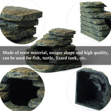 Aquarium Ornaments, Aquarium Mini Skull Skeleton/Aquarium Mini Castle/Aquarium Hippon Cave/Aquarium Rock Stone Cave Decoration, Fish Tank Decoration Landscape Hiding House (Rock Cave)