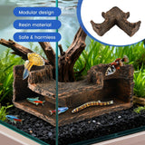 Aquarium Corner Cave - Fish Tank Cave for Corners - Betta Hideout | Natural-Looking Wood-Like, Fish Hideout for Aquarium,90° Corner Fish Cave Viewing Tunnels,5.1” X 2” X 2.7”