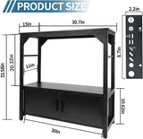 Aquarium Stand 20-29 Gallon, 29 Gallon Fish Tank Stand with Aquarium Tools Organizer, 3 Tier Breeder Tank Stand with Storage Cabinet, Heavy Duty Metal Frame for 20 - 29 Gallon Long Aquarium (20-29 Gallon Fish Tank Stand)