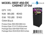 Aqua Dream 37 Gal Modern All-In-1 Coral Reef Aquarium - Low-Iron Ultra-Clear Glass Tank, Built-In Sump, Water Filtration, Easy Setup, All Black Design, All-In-One