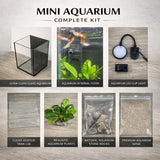 Mini Aquarium Set Fish Tank Shrimp Tank Snails Tank Planted Tank 1.2 Gallon Aquarium Kit, Small Desktop Fish Tank for Small Aquatic Pets for Beginner