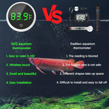 Fish Tank Thermometer Aquarium Thermometer Wireless Touch Stick Digital Aquarium Thermometer LED Display ±1°F for Monitoring the Fish Tank Aquarium Temperature Accessories (White)