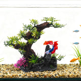Bonsai Tree Fish Tank Decor, Artificial Plastic Tree Aquarium Decorations - 8” Height Fish Hideout Accessories for Betta Goldfish & Small Fish Shrimp