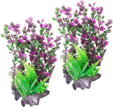 Aquarium Plastic Plants Aquarium Decor Artificial Fish Tank Plants Lifelike Tall Fish Tank Decorations Aquarium Plant Suitable for Saltwater and Freshwater 15.7In 2Pcs