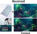 3 Pack Aquarium Background, 48X24 Inch Polyester Aquarium Background | Cloth Fish Tank Background, Undersea Corals Sunshines & Rock Aquatic Plants, Backgrounds for Fish Tank