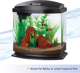 LED Minibow Small Aquarium Fish Tank Kit with Smartclean Technology, Small Fish Tank, Black, 2.5 Gallon