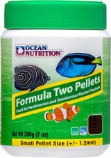 Formula Two Pellets - Fish Food for Herbivorous & Omnivorous Marine Tropical Fish, High Protein(40%) - 7 Oz (200 G) Small Pellets