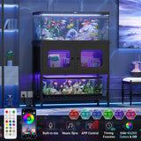 40-50 Gallon Fish Tank Stand, Aquarium Stand with Cabinet Accessories Storage, Heavy Duty Metal Frame, Reptile Terrarium Stand, 37.5" L*18.89" W Tabletop, 880LBS Capacity, Black