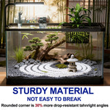 5 Gallon Fish Tank, Aquarium Plastic Starter Kit with Filter, Led Light, Sponge, and Filter Ball, Fish Tank for Betta, Plastic Nano Aquarium with Lid(18.5*7.87*8.07 Inch / Black) (5 Gallon Fish Tank)