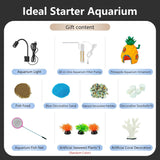 4 Gallon Fish Tank Aquarium Starter Kit with Filter and Light(Medium Black)