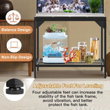 40 Gallon Fish Tank Stand – Aquarium Stand with Power Outlets, 37.7" X 19.2" X 58.66", Heavy-Duty Metal Tank Stand, 40 Gallon Reptile Tank Stand for Home Office – Tank Not Included (Black)