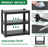 30 Gallon Fish Tank Stand - Metal Aquarium Stand, 34 "W X 18 "D X 31" H Adjustable Heavy Duty Reptile Tank Stand, Adjustable 3-Tier Fish Tank Rack Shelf for Home Office, Tank Not Included