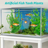 23" Tall Aquarium Plastic Plants - 2 Pack Soft Fish Tank Decor, Artificial Green Grass Cluster for Aquariums, Safe Bendable Underwater Plants（Green Style B）