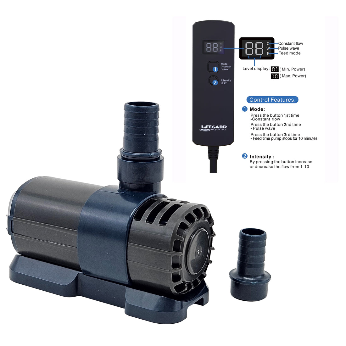 Quiet One DC Pump 475 GPH, Max Head 6.6', with Controller