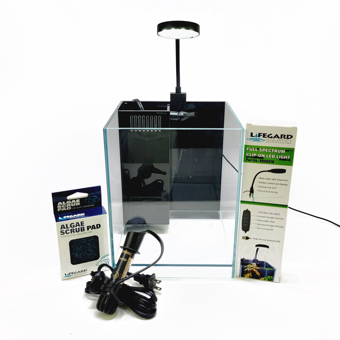 1.2 Gallon All in One Betta Tank Kit with UL Listed Heater, Full Spectrum LED Light, Pump, Filter and Algae Pad