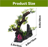 Bonsai Tree Fish Tank Decor, Artificial Plastic Tree Aquarium Decorations - 8” Height Fish Hideout Accessories for Betta Goldfish & Small Fish Shrimp