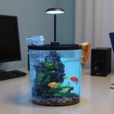 Small Fish Tank, Betta Fish Tank Kit with LED Light, Oxygen Generator, Fish Tank Starter Kits for Beta,Goldfish (Black, 1.5 Gallon)