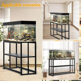 55-75 Gallon Fish Tank Stand with Storage Shelf, 48.5 X14.9 X 29.2 Inch Aquarium Stand, Turtle Tank, Reptile Terrariums and Breeder Tank Stand,980Lbs Capacity, Black