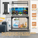 40 Gallon Fish Tank Stand – Aquarium Stand with Power Outlets, 37.7" X 19.2" X 58.66", Heavy-Duty Metal Tank Stand, 40 Gallon Reptile Tank Stand for Home Office – Tank Not Included (Black)
