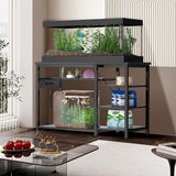 55-75 Gallon Fish Tank Stand with Power Outlets for Aquarium Stand | 6 Sturdy Leg,1200 LBS Capacity,Heavy Duty,Cabinet for Fish Tank Accessories Storage,Metal Frame