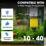 Aquarium Filter 10W for 10-40 Gallon, Internal System with Quiet 700L/H Pump, Submersible Aquarium Filter for Turtles, 10 Gallon Fish Tank Filter, Filtro Para Pecera, Clean Water Setup