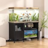 55-75 Gallon Fish Tank Stand,Aquarium Stand with Power Outlets and Cabinet,Heavy Duty Wood Aquarium Stand with Cabinet for Fish Tank Accessories Storage US Fast Arrive