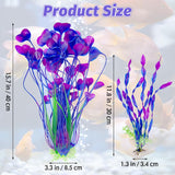 Artificial Aquarium Plants Fish Tank Decorations, Soft Plastic Green Water Grass for Fish Habitat, Realistic Underwater Décor, Safe for Fish, 2-Pack
