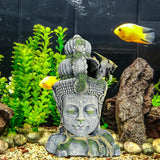 Buddha Head Statue Aquarium Decorations Resin Fish Hideout Betta Cave for Large Fish Tank Ornaments Betta Sleep Rest Hide Play Breed(Large Size)