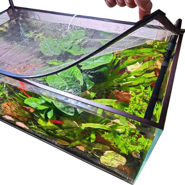 Magnetic Aquarium Lid Fish Tank Hood Top Cover Anti-Jumping Net Cover Mesh to Protect Fishs Jumping Out of Fishes Tank Hoods