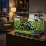 10 Gallon Ultra Clear Glass Fish Tank, Rimless Curved Edge Small Aquarium – Thermal Bending Technology, Low Iron Glass Desktop Tank for Betta, Goldfish, Shrimp & Aquatic Plants