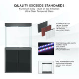 Aqua Dream 50 Gallon Tempered Glass Aquarium Black Fish Tank