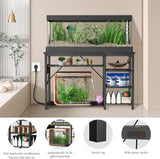 55-75 Gallon Fish Tank Stand with Power Outlets for Aquarium Stand | 6 Sturdy Leg,1200 LBS Capacity,Heavy Duty,Cabinet for Fish Tank Accessories Storage,Metal Frame