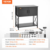VEVOR Aquarium Stand, 75 Gallon Fish Tank Stand, 52 X 19.7 X 32.3 in Steel and MDF Turtle Tank Stand, 626 Lbs Load Capacity, Reptile Tank Stand with Storage Cabinet and Embedded Power Panel, Black