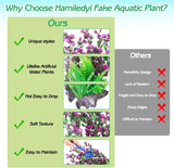 Aquarium Plastic Plants Aquarium Decor Artificial Fish Tank Plants Lifelike Tall Fish Tank Decorations Aquarium Plant Suitable for Saltwater and Freshwater 15.7In 2Pcs