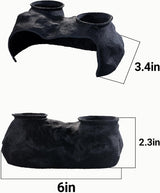 Dual-Entrance Rock-Texture Cave – Fish Tank Shelter & Aquarium Decor with 2 Tunnels, 6×3.4×2.3In (Black)
