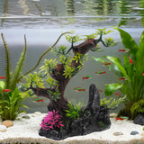 Bonsai Tree Fish Tank Decor, Artificial Plastic Tree Aquarium Decorations - 8” Height Fish Hideout Accessories for Betta Goldfish & Small Fish Shrimp