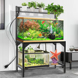 40 Gallon Fish Tank Stand – Aquarium Stand with Power Outlets, 37.7" X 19.2" X 58.66", Heavy-Duty Metal Tank Stand, 40 Gallon Reptile Tank Stand for Home Office – Tank Not Included (Black)