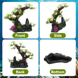 Bonsai Tree Fish Tank Decor, Artificial Plastic Tree Aquarium Decorations - 8” Height Fish Hideout Accessories for Betta Goldfish & Small Fish Shrimp