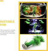 2Pcs Plastic Coconuts Tree Aquarium Plants Ornament Mini Resin Artificial Palm Tree Fish Tank Fishbowl Terrarium Decorations